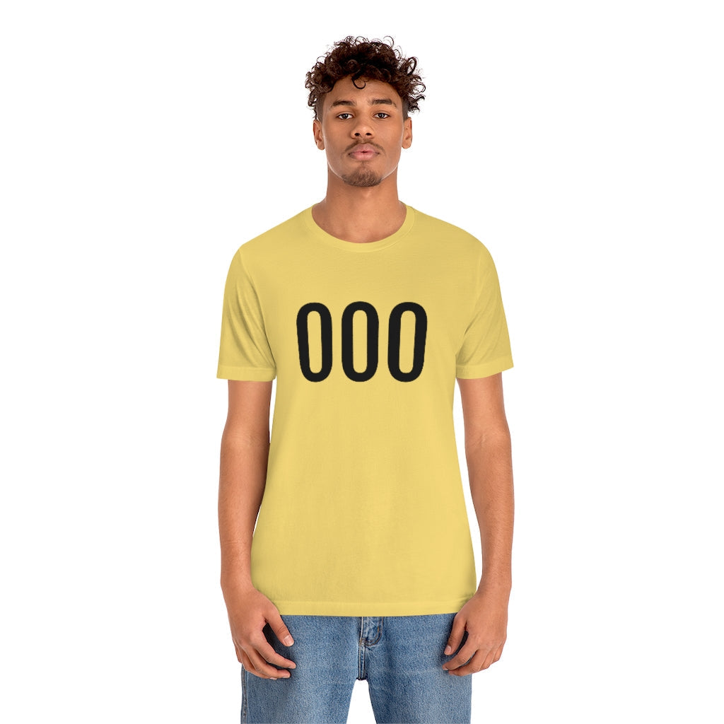 T-Shirt 000 Numbered Tee Shirt with Numbers On Them for Numbered T-Shirt Outfit Petrova Designs