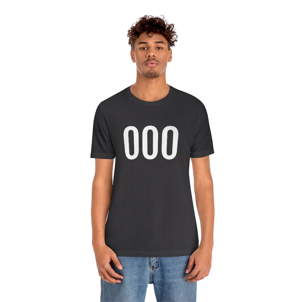 T-Shirt 000 Numbered Tee Shirt with Numbers On Them for Numbered T-Shirt Outfit Petrova Designs