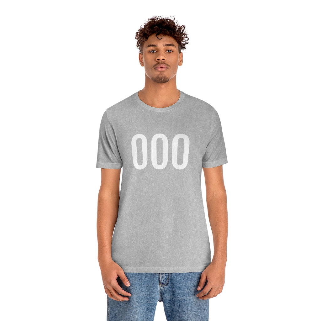 T-Shirt 000 Numbered Tee Shirt with Numbers On Them for Numbered T-Shirt Outfit Petrova Designs