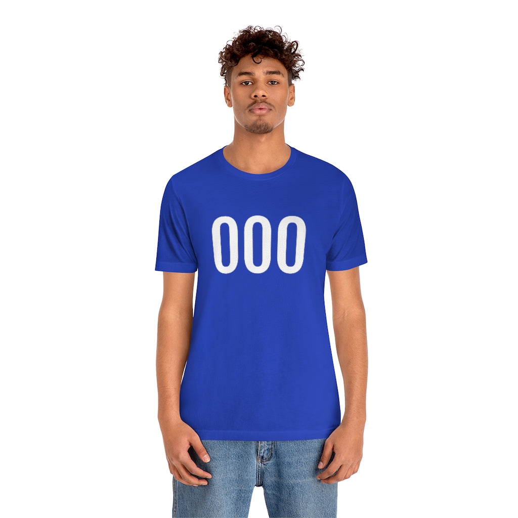 T-Shirt 000 Numbered Tee Shirt with Numbers On Them for Numbered T-Shirt Outfit Petrova Designs