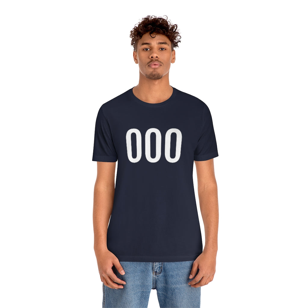 T-Shirt 000 Numbered Tee Shirt with Numbers On Them for Numbered T-Shirt Outfit Petrova Designs