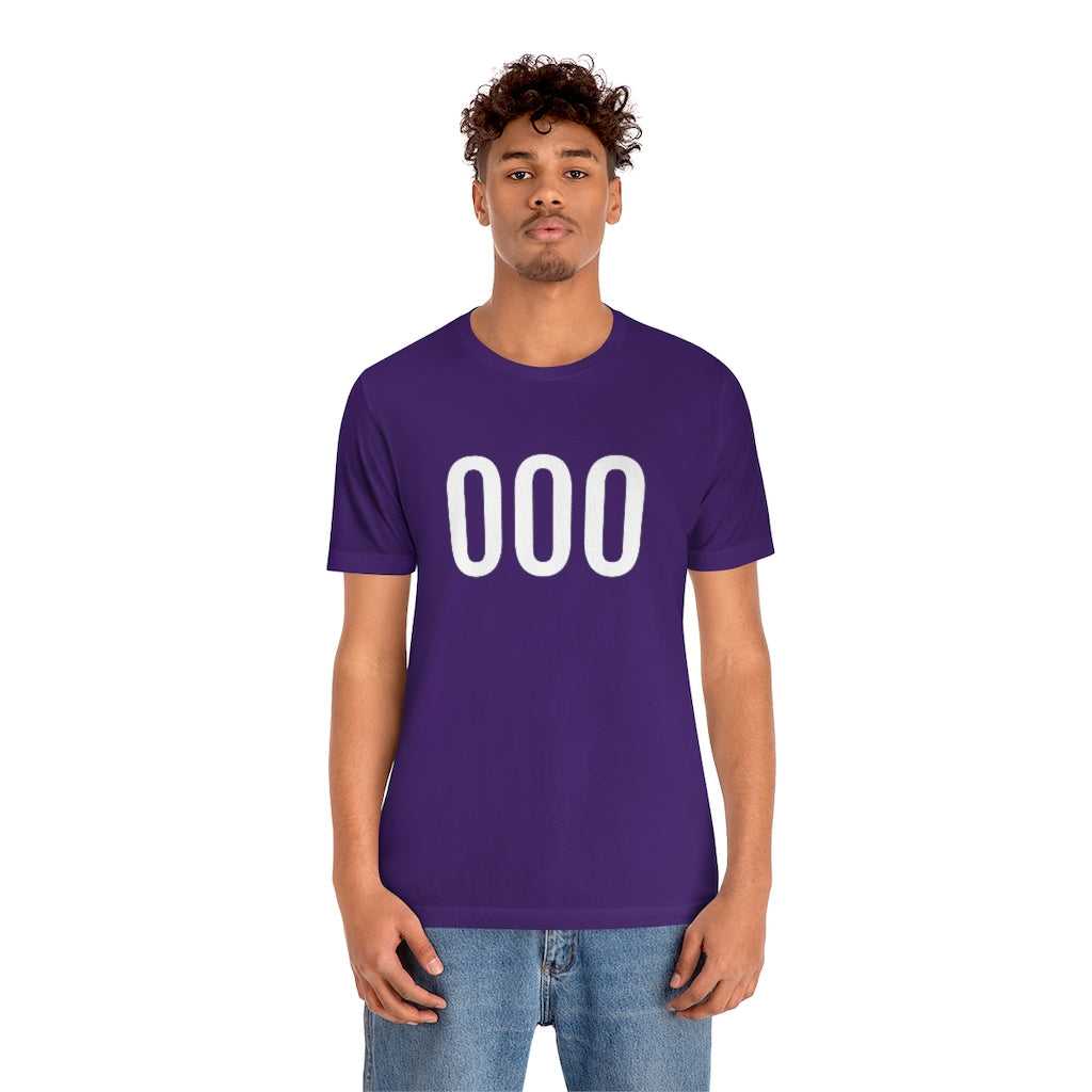 T-Shirt 000 Numbered Tee Shirt with Numbers On Them for Numbered T-Shirt Outfit Petrova Designs