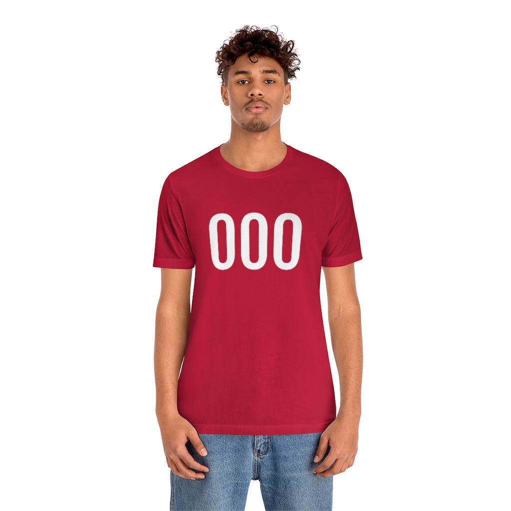 T-Shirt 000 Numbered Tee Shirt with Numbers On Them for Numbered T-Shirt Outfit Petrova Designs