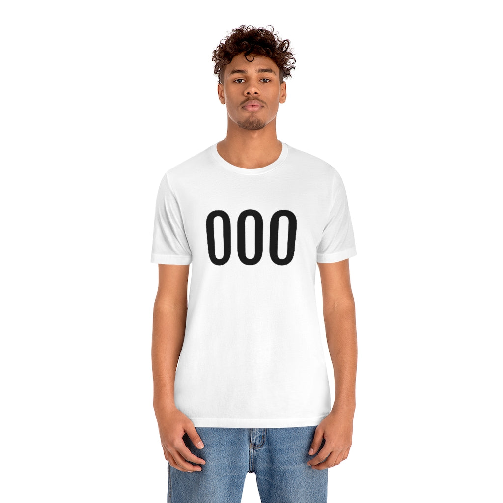 T-Shirt 000 Numbered Tee Shirt with Numbers On Them for Numbered T-Shirt Outfit Petrova Designs