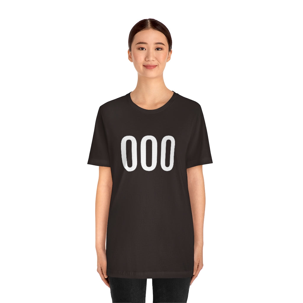 T-Shirt 000 Numbered Tee Shirt with Numbers On Them for Numbered T-Shirt Outfit Petrova Designs