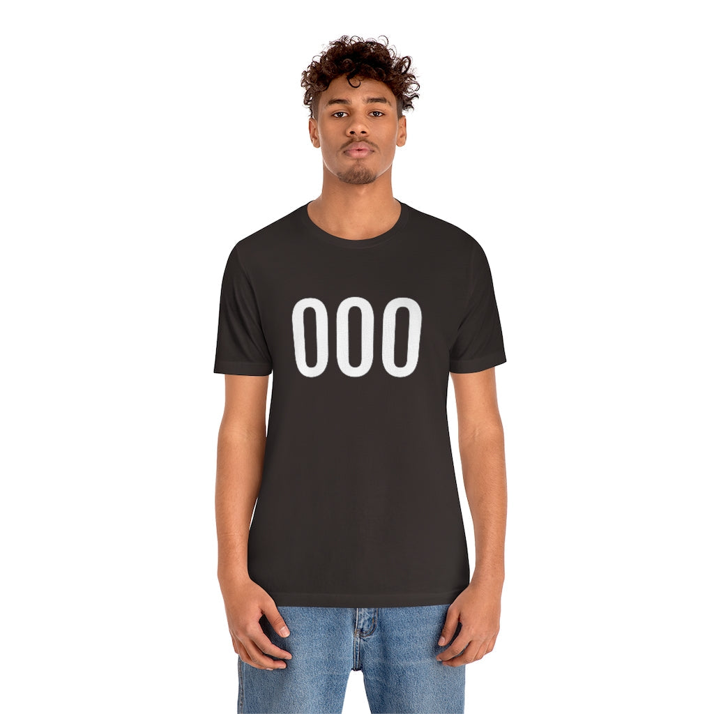 T-Shirt 000 Numbered Tee Shirt with Numbers On Them for Numbered T-Shirt Outfit Petrova Designs