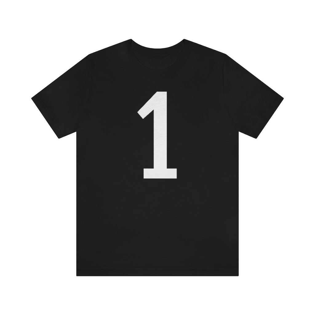 Black T-Shirt 1 Tee Shirt with Numbers On Them for Numbered T-Shirt Outfit Numerology Aesthetic Petrova Designs