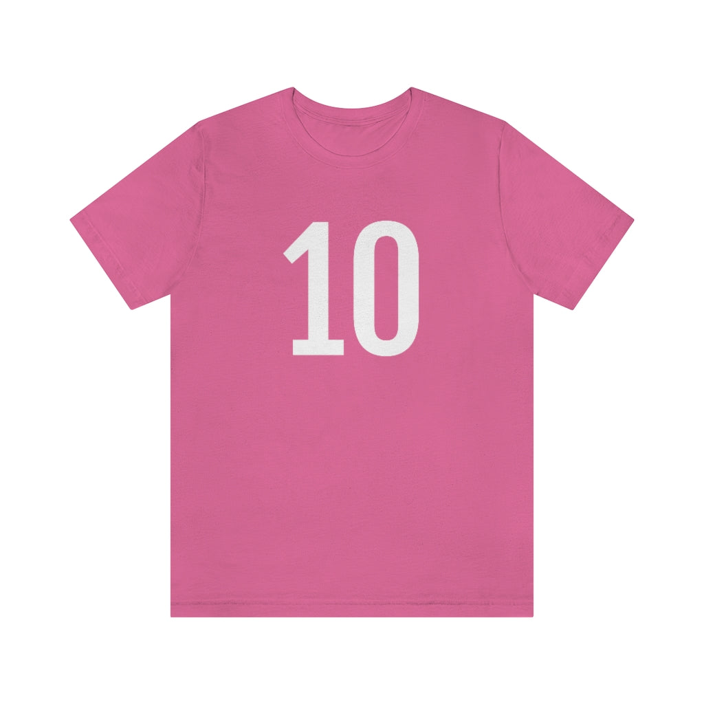 Charity Pink T-Shirt 10 Numbered T Shirt with Number On Them for Numerological Black Tshirt Outfit Petrova Designs