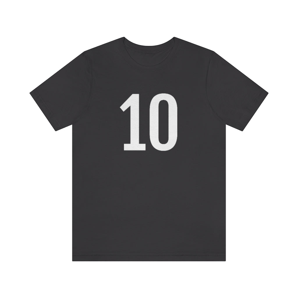 Dark Grey T-Shirt 10 Numbered T Shirt with Number On Them for Numerological Black Tshirt Outfit Petrova Designs