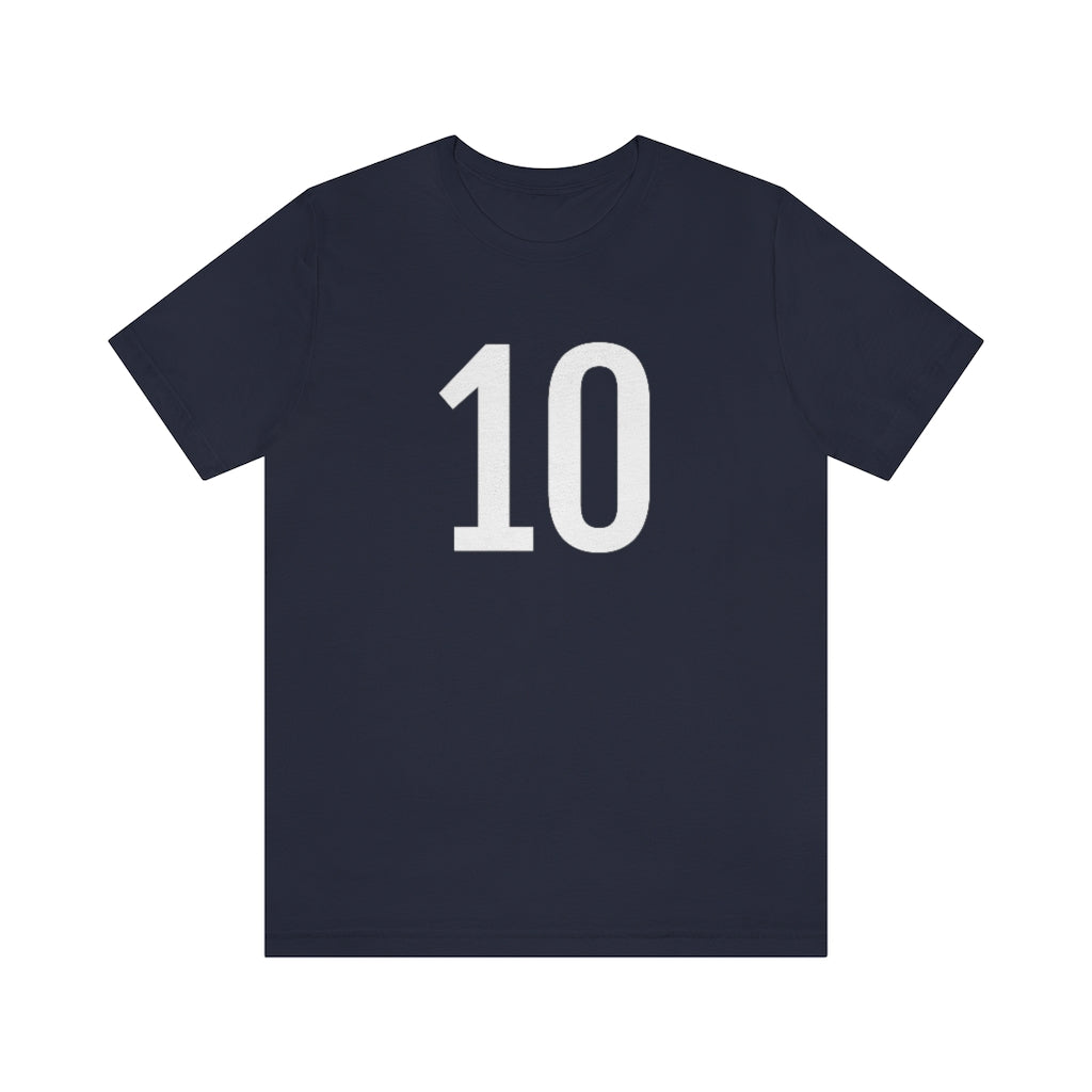 Navy T-Shirt 10 Numbered T Shirt with Number On Them for Numerological Black Tshirt Outfit Petrova Designs