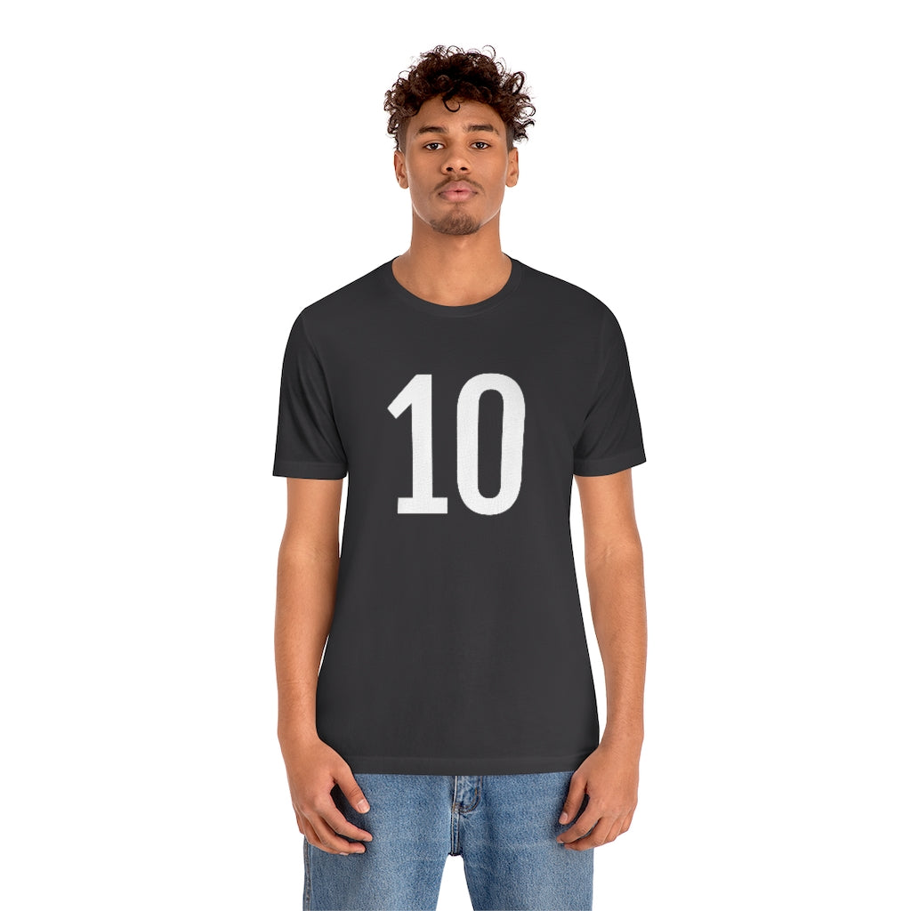 T-Shirt 10 Numbered T Shirt with Number On Them for Numerological Black Tshirt Outfit Petrova Designs