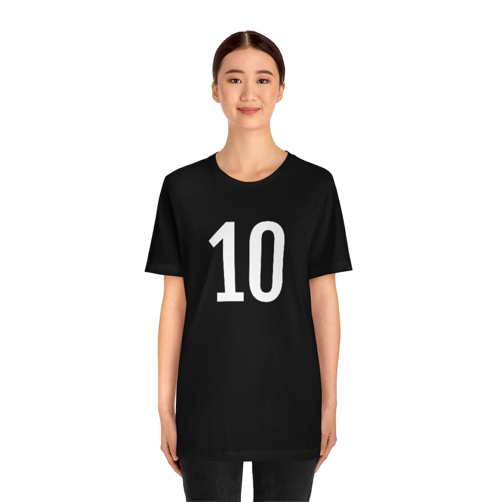 T-Shirt 10 Numbered T Shirt with Number On Them for Numerological Black Tshirt Outfit Petrova Designs