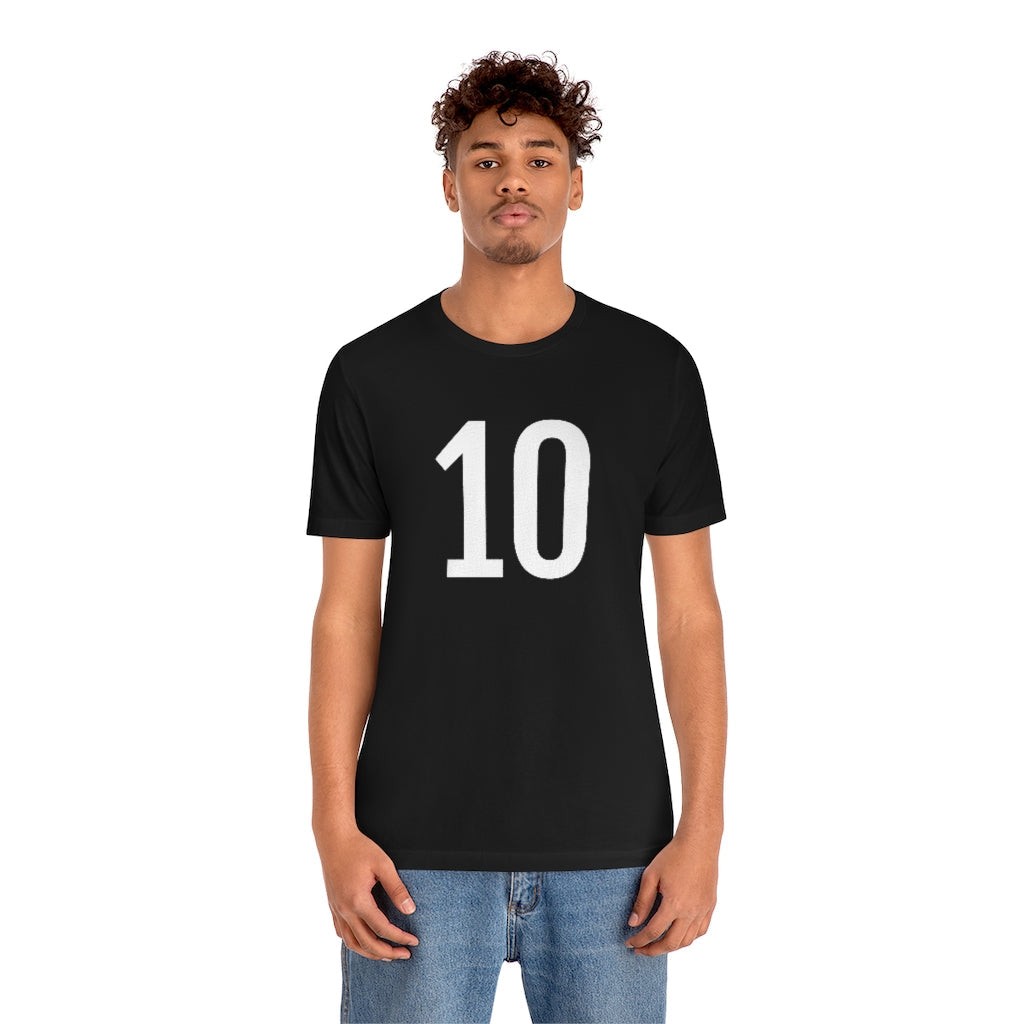 T-Shirt 10 Numbered T Shirt with Number On Them for Numerological Black Tshirt Outfit Petrova Designs