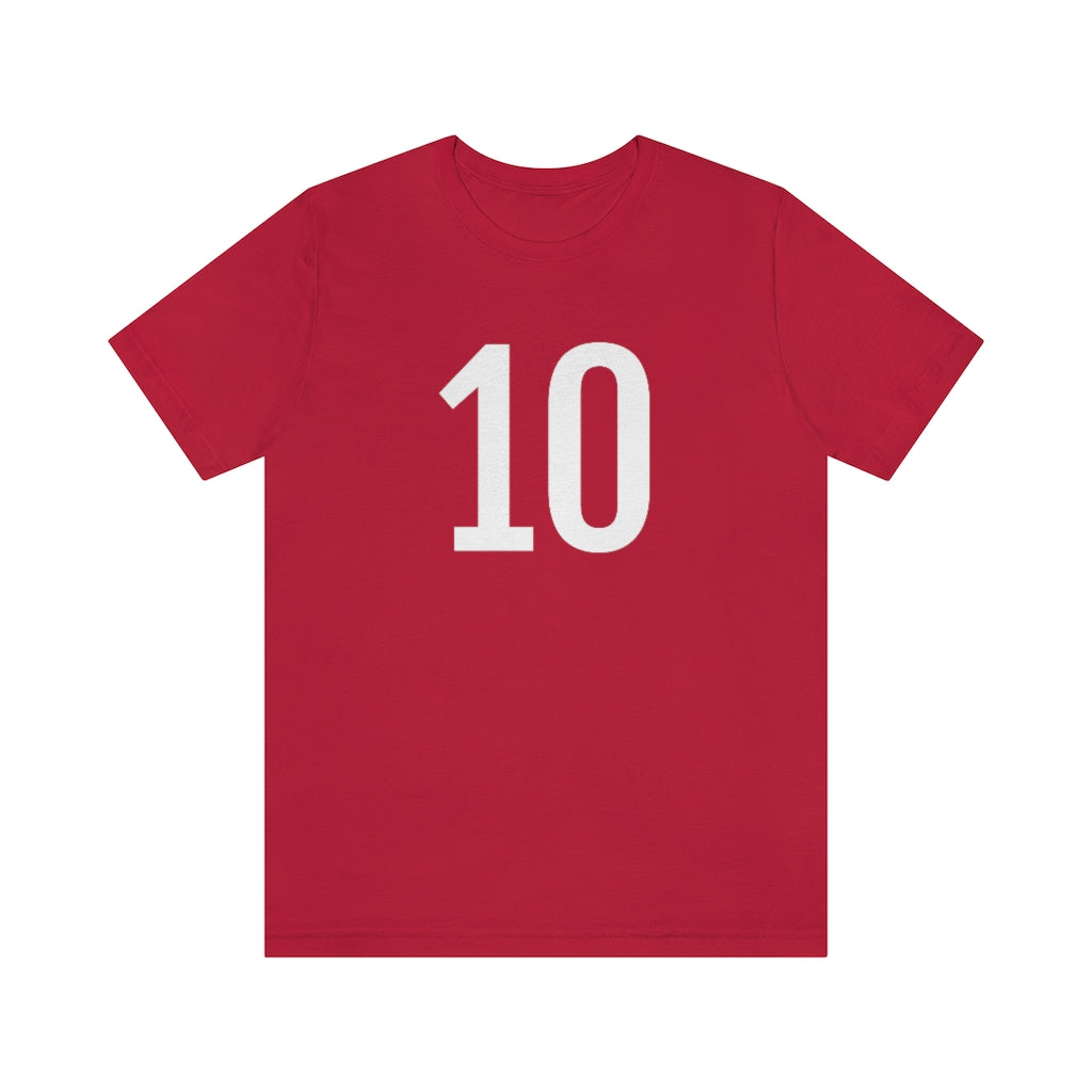 Red T-Shirt 10 Numbered T Shirt with Number On Them for Numerological Black Tshirt Outfit Petrova Designs
