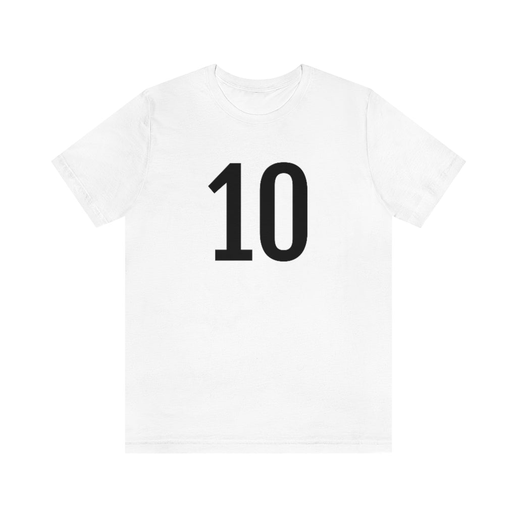 White T-Shirt 10 Numbered T Shirt with Number On Them for Numerological Black Tshirt Outfit Petrova Designs