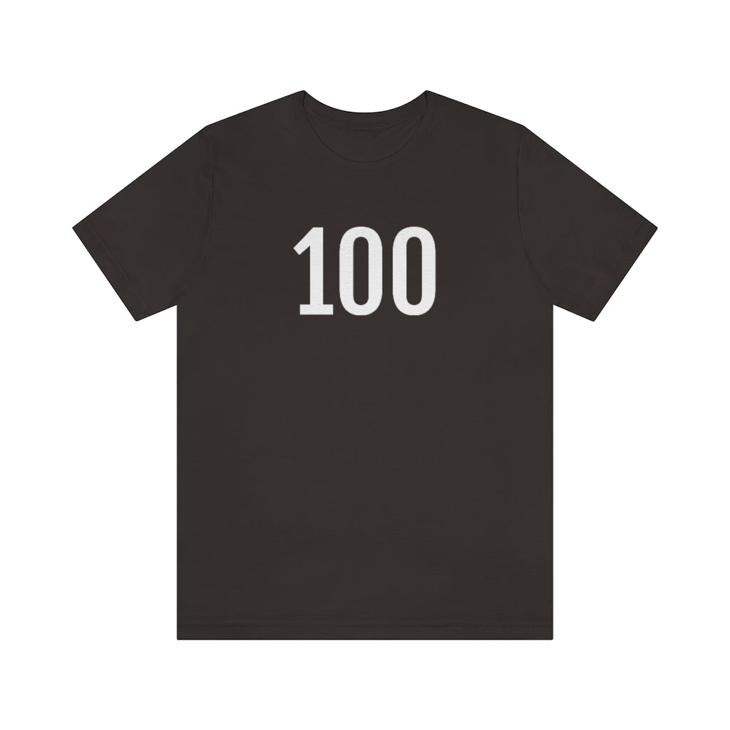Brown T-Shirt 100 Numbered T Shirt with Number On Them for Angel Number Tshirt Outfit Petrova Designs