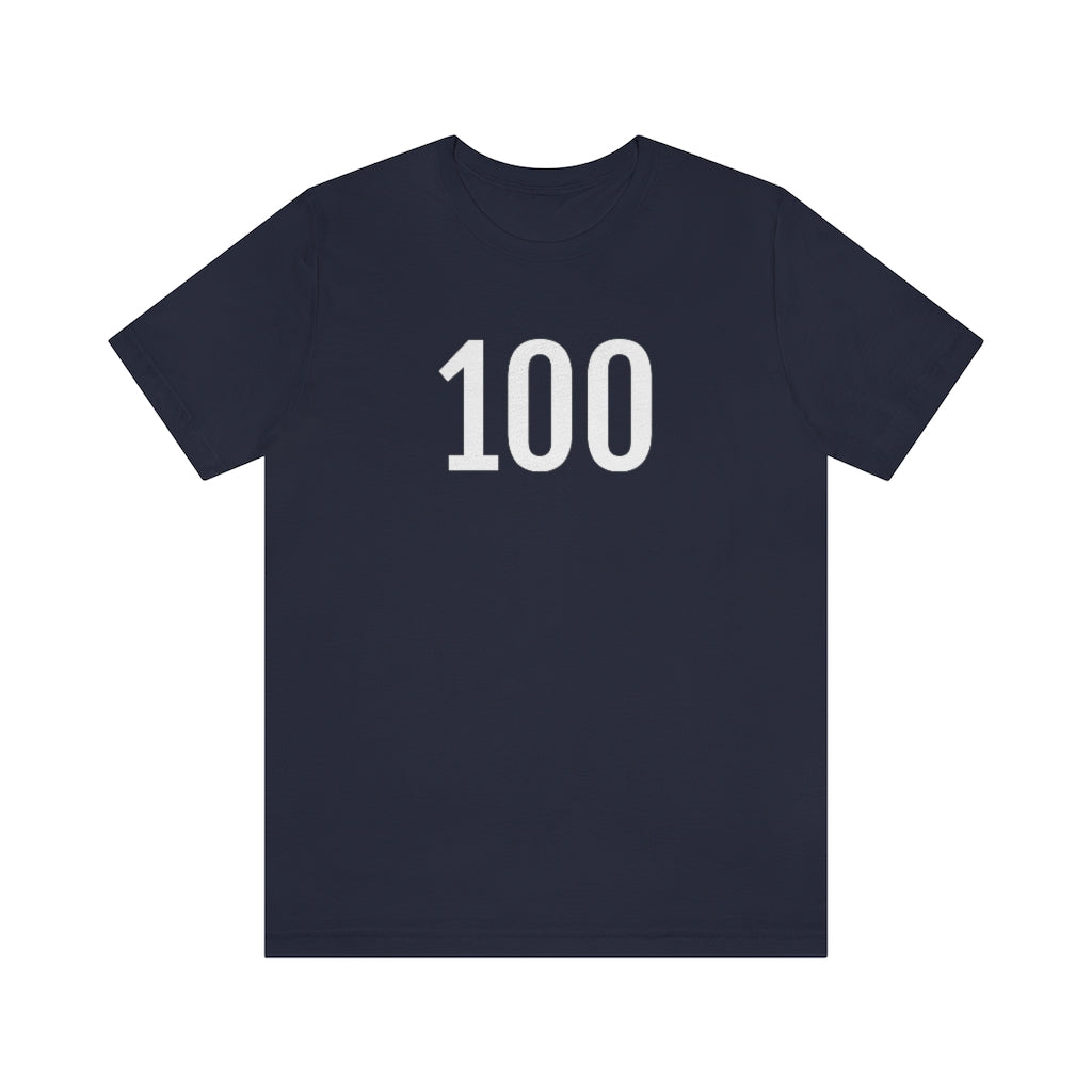 Navy T-Shirt 100 Numbered T Shirt with Number On Them for Angel Number Tshirt Outfit Petrova Designs