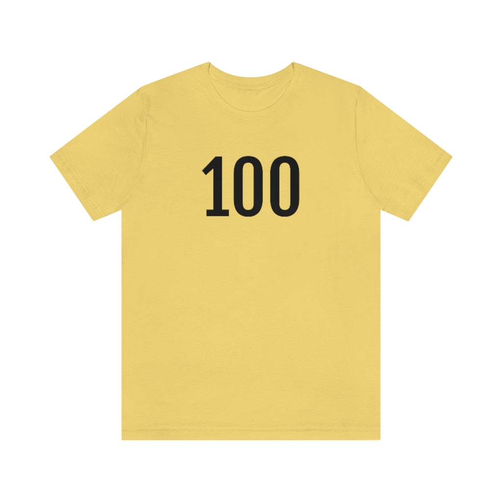 Yellow T-Shirt 100 Numbered T Shirt with Number On Them for Angel Number Tshirt Outfit Petrova Designs