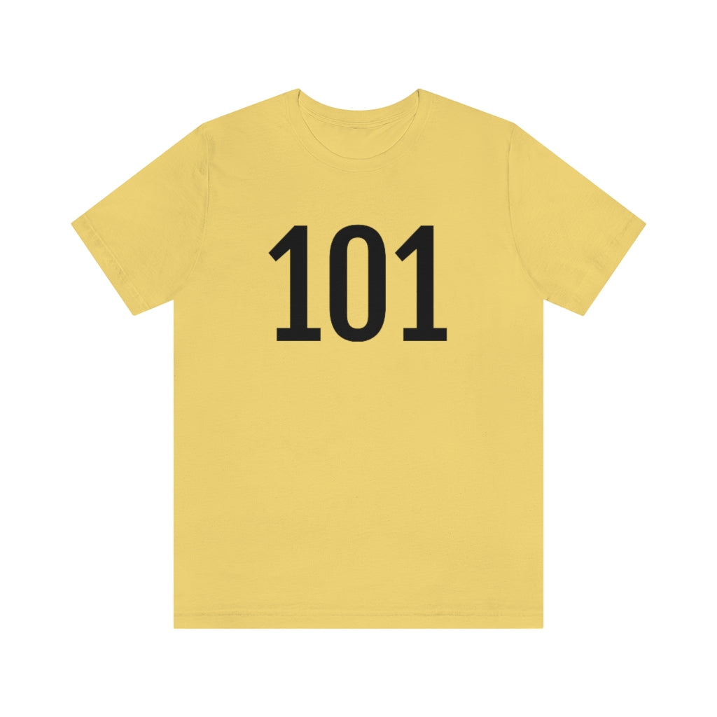 Yellow T-Shirt 101 T-Shirt Angel Number Tee Shirt with Numbers On Them for Numbered Outfit Petrova Designs