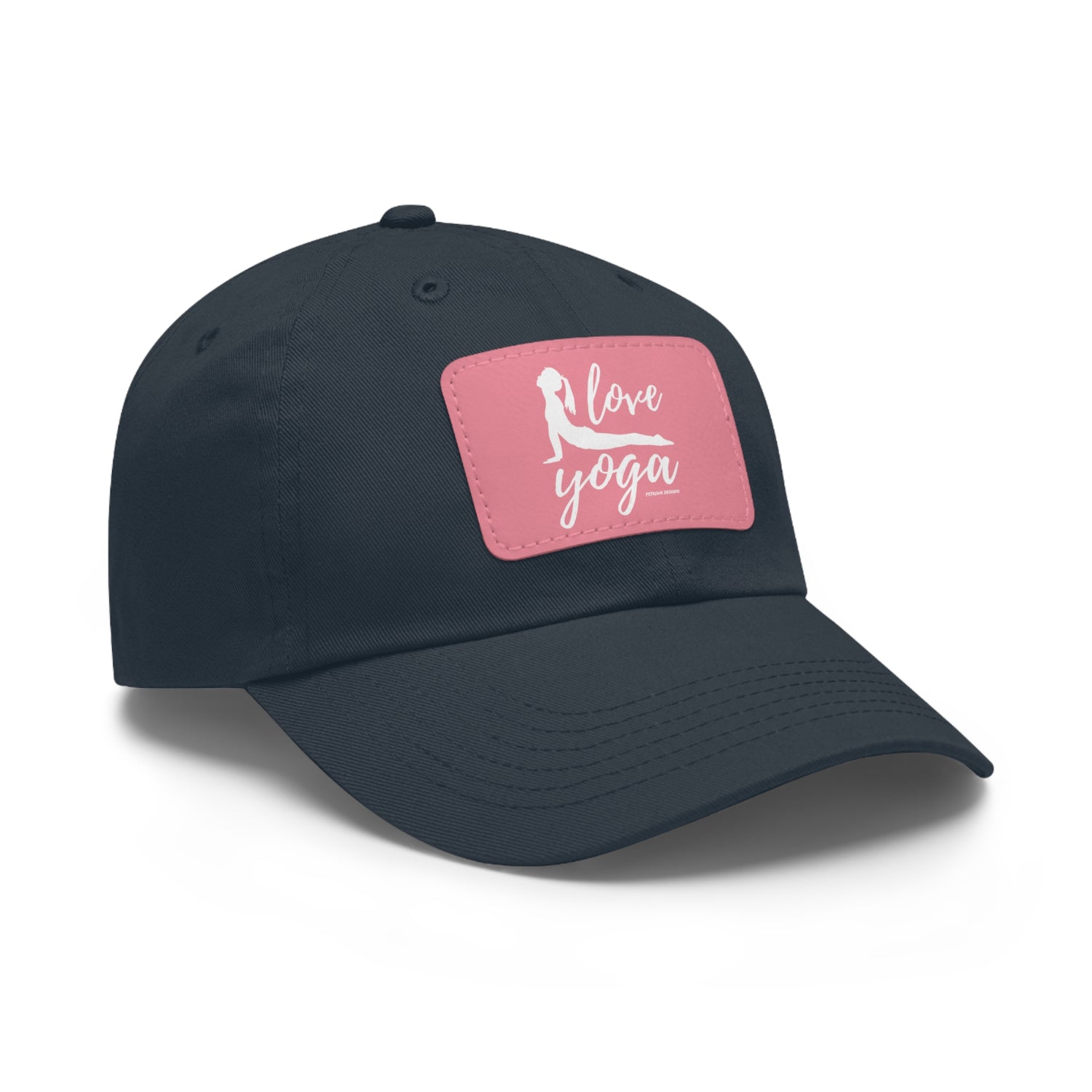 Hats Yoga Gifts | "Love Yoga" Dad Hat with Leather Patch | Petrova Designs