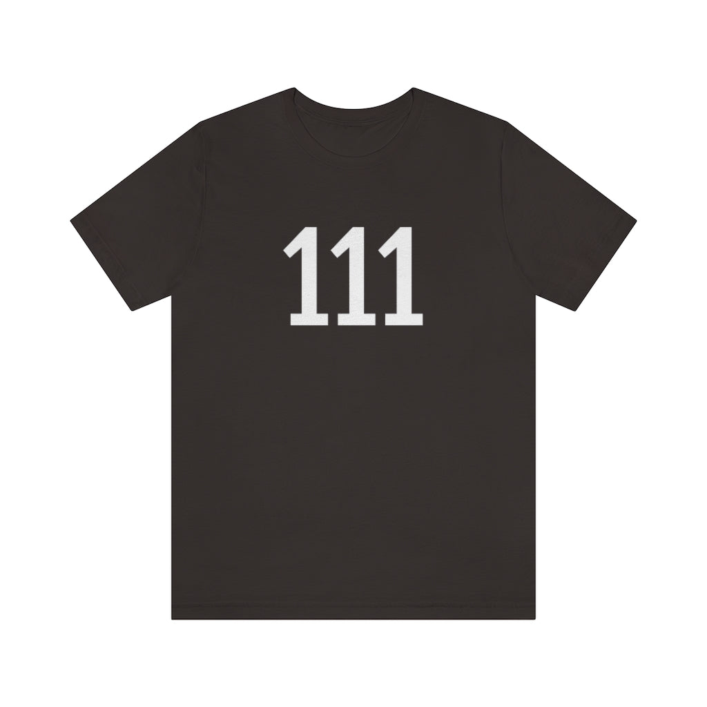 Brown T-Shirt 111 T-Shirt Angel Number Tee Shirt with Numbers On Them for Numbered Outfit Petrova Designs