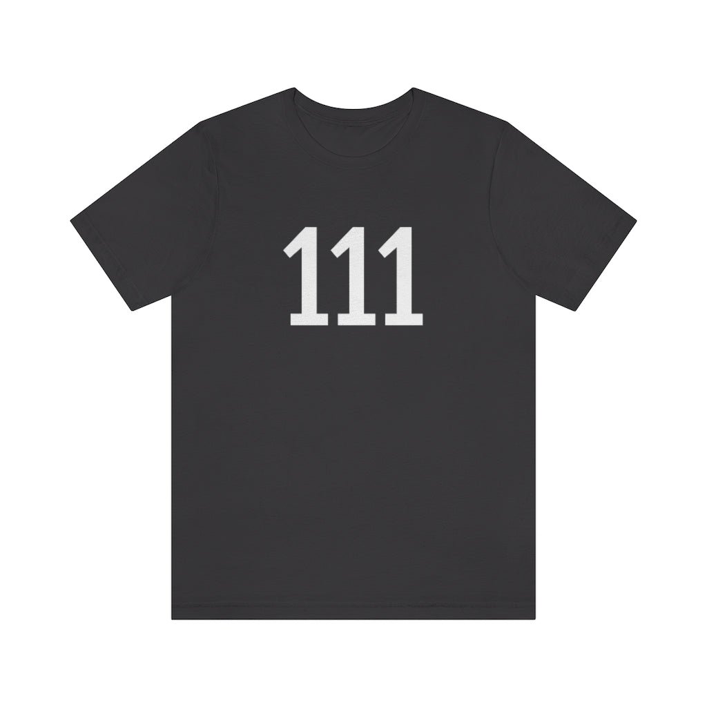 Dark Grey T-Shirt 111 T-Shirt Angel Number Tee Shirt with Numbers On Them for Numbered Outfit Petrova Designs