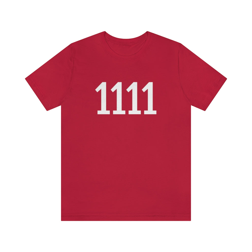 Red T-Shirt 1111 T-Shirt Angel Number Tee Shirt with Numbers On Them for Numbered Outfit Petrova Designs