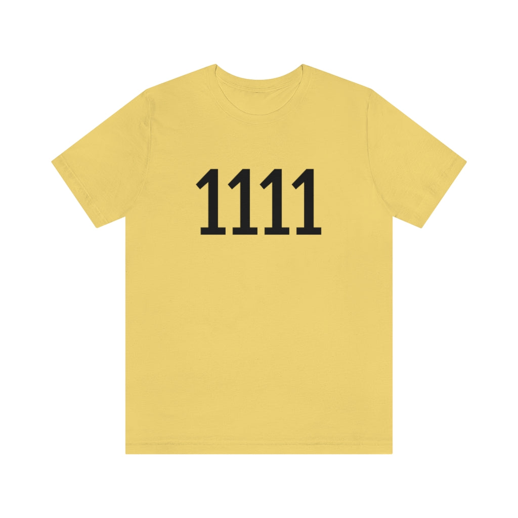 Yellow T-Shirt 1111 T-Shirt Angel Number Tee Shirt with Numbers On Them for Numbered Outfit Petrova Designs