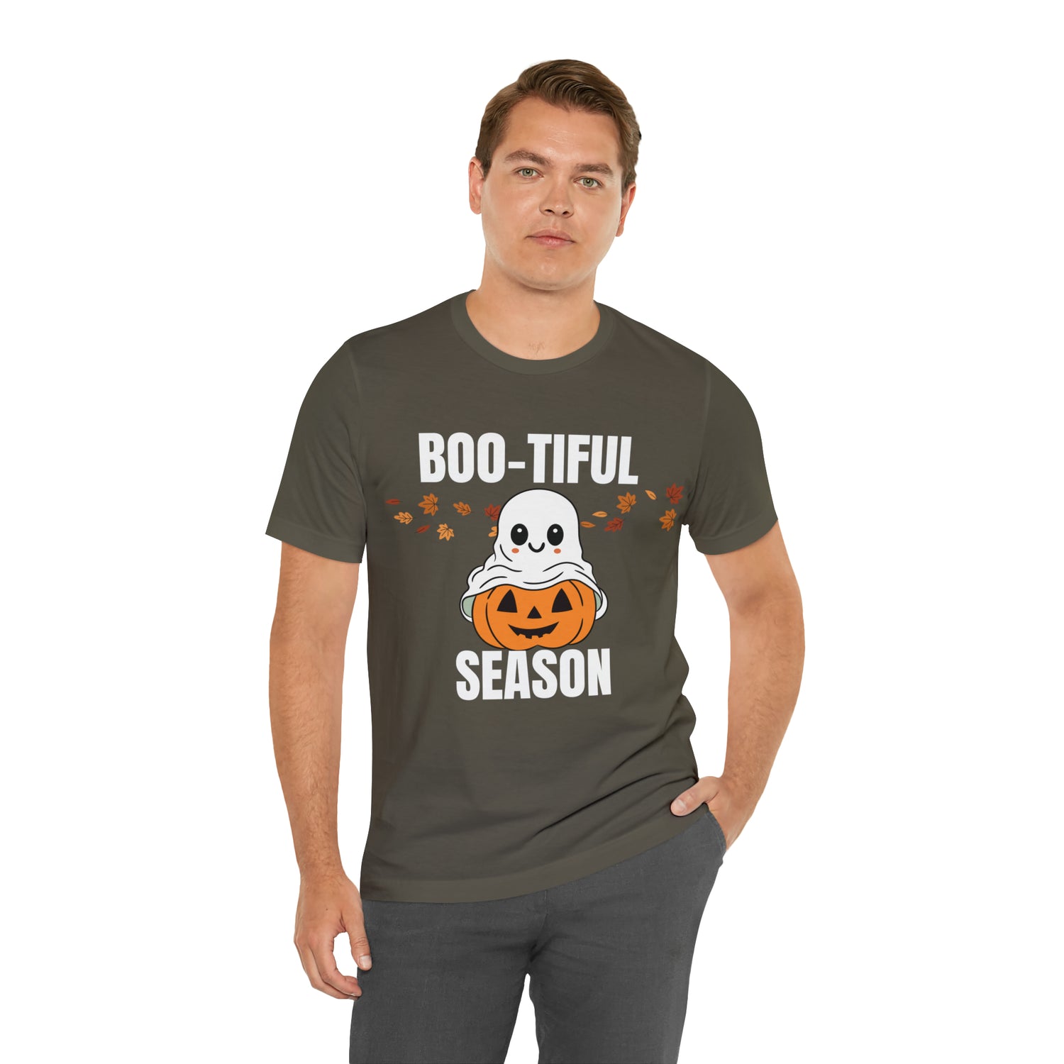 T-Shirt Shirt Halloween for Men & Women Short Sleeved Shirts for Halloween Outfit Cute Pumpkin Petrova Designs