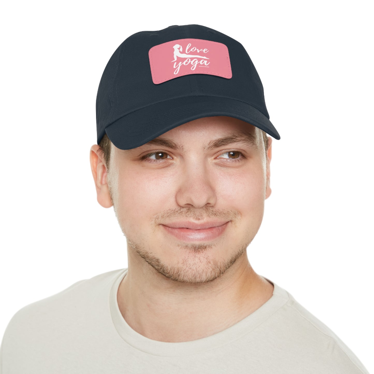 Hats Yoga Gifts | "Love Yoga" Dad Hat with Leather Patch | Petrova Designs