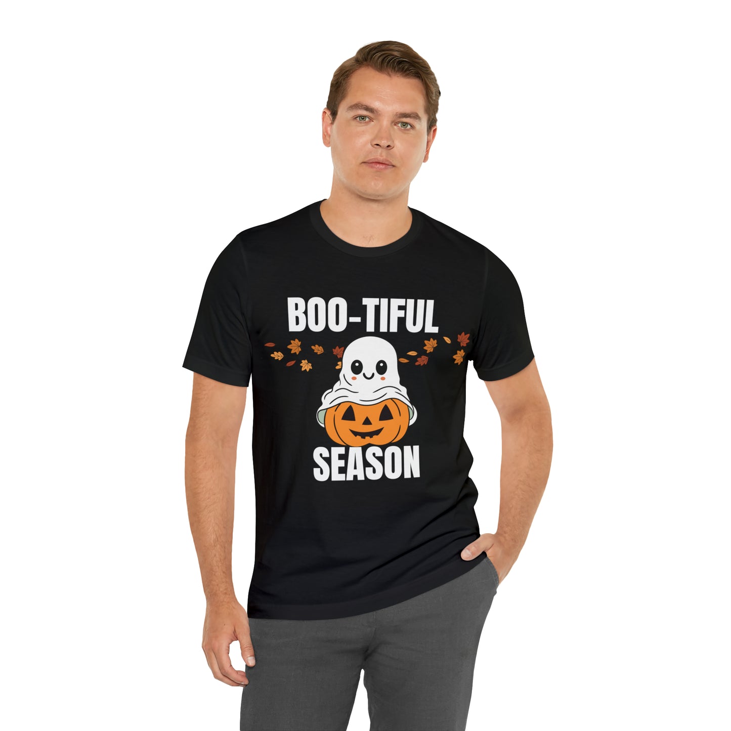 T-Shirt Shirt Halloween for Men & Women Short Sleeved Shirts for Halloween Outfit Cute Pumpkin Petrova Designs