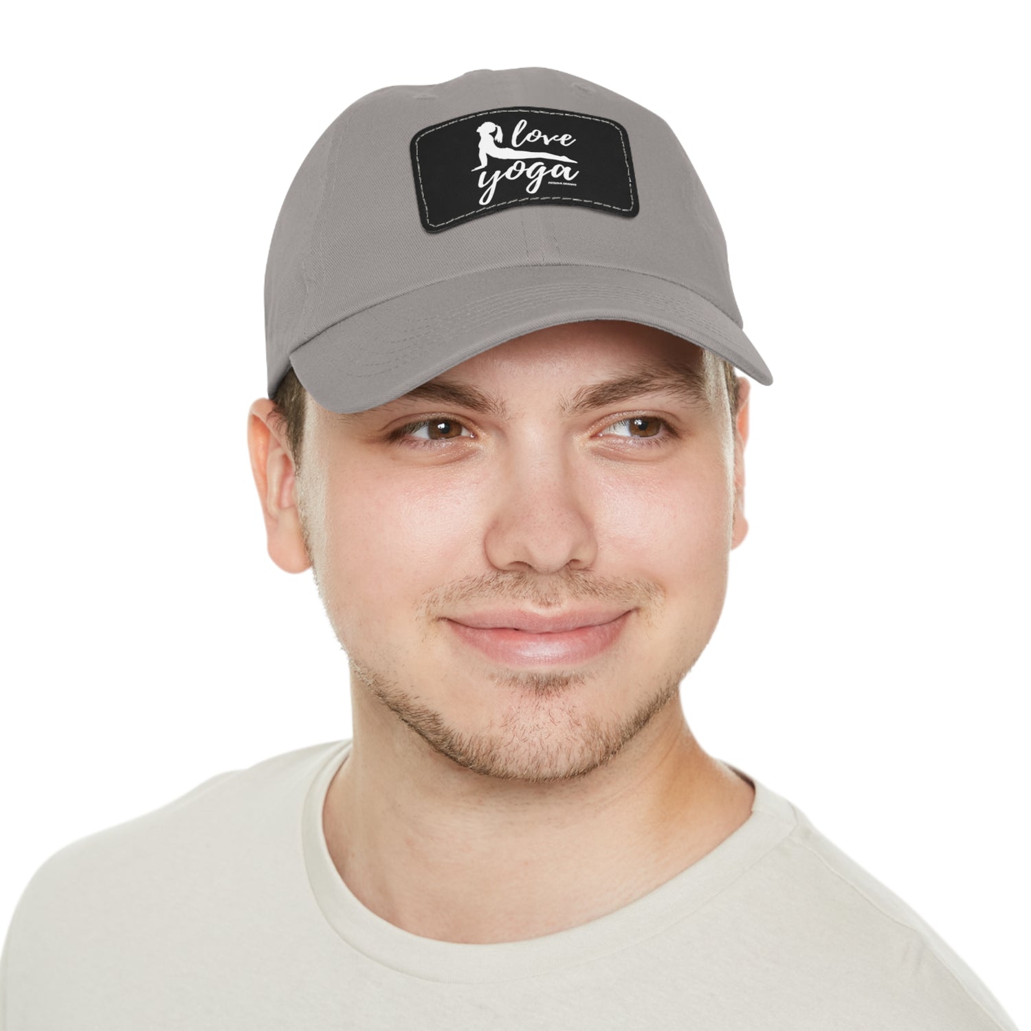Hats Yoga Gifts | "Love Yoga" Dad Hat with Leather Patch | Petrova Designs