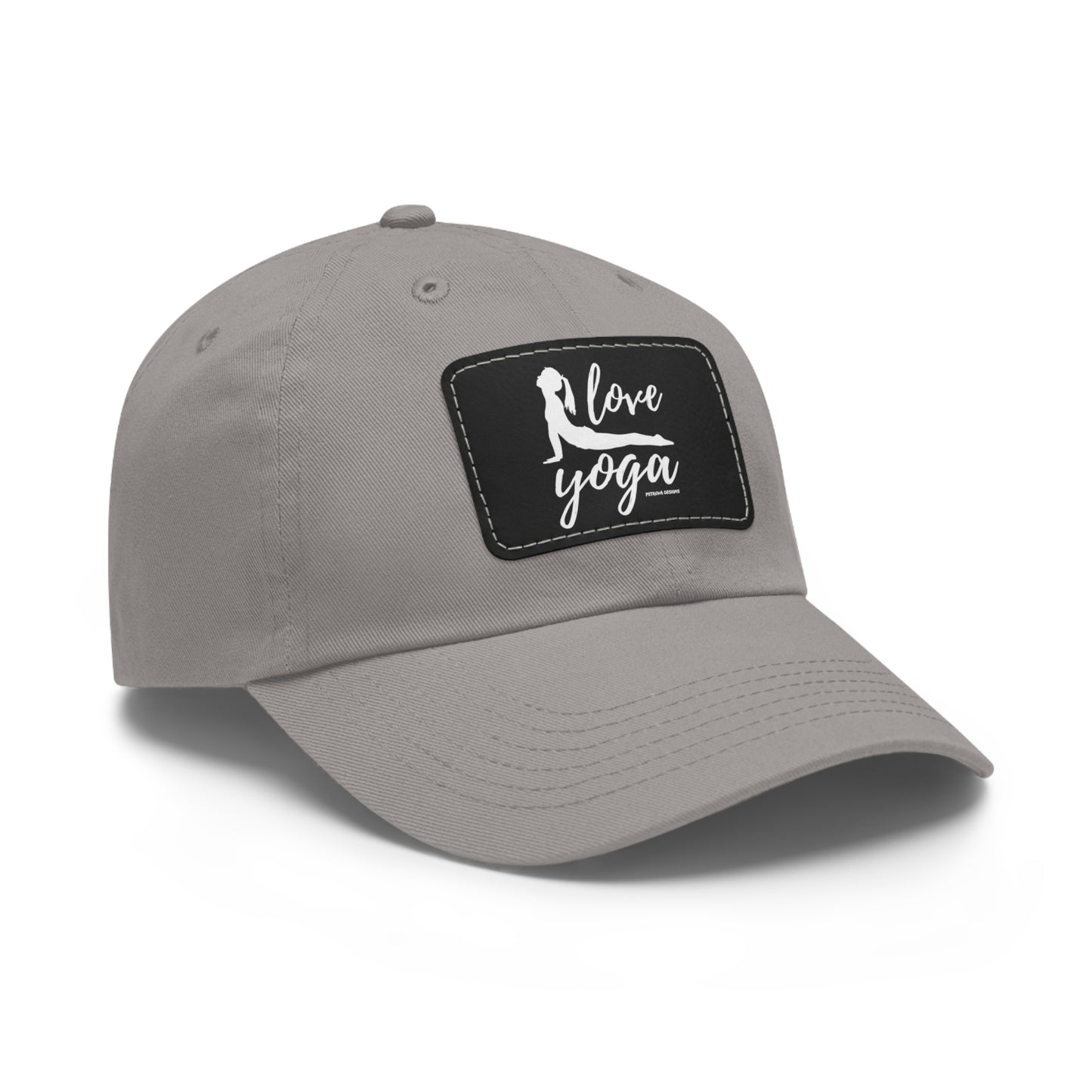 Hats Yoga Gifts | "Love Yoga" Dad Hat with Leather Patch | Petrova Designs