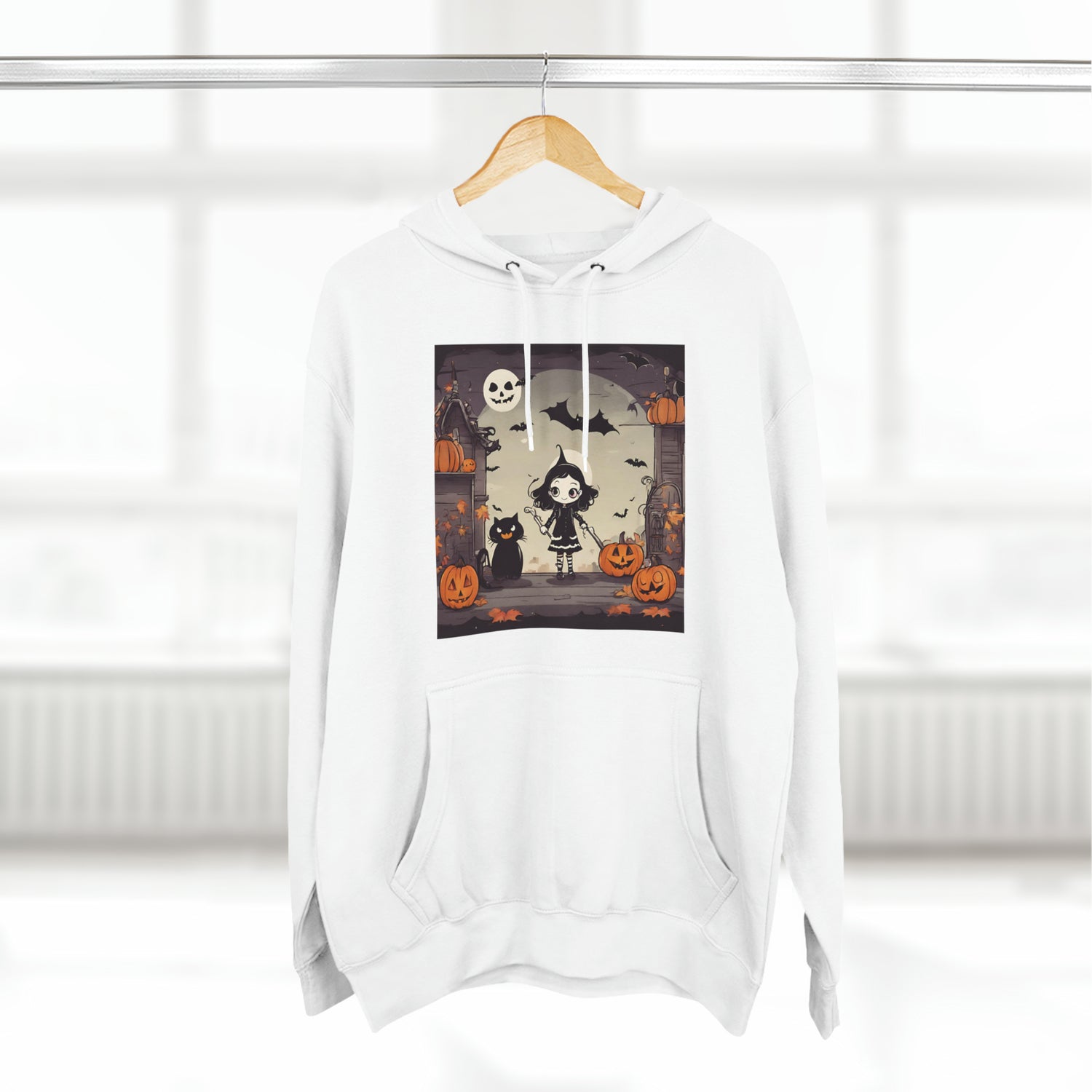 White Hoodie Halloween Hoodie Design for Sweatshirt Outfit Fall Petrova Designs