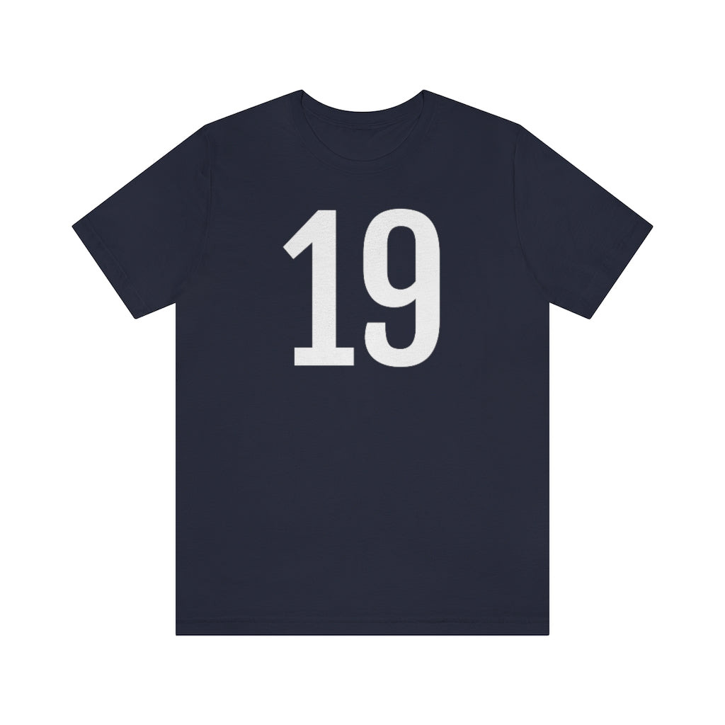 Navy T-Shirt 19 Numbered T Shirt with Number On Them for Numerological Black Tshirt Outfit Petrova Designs
