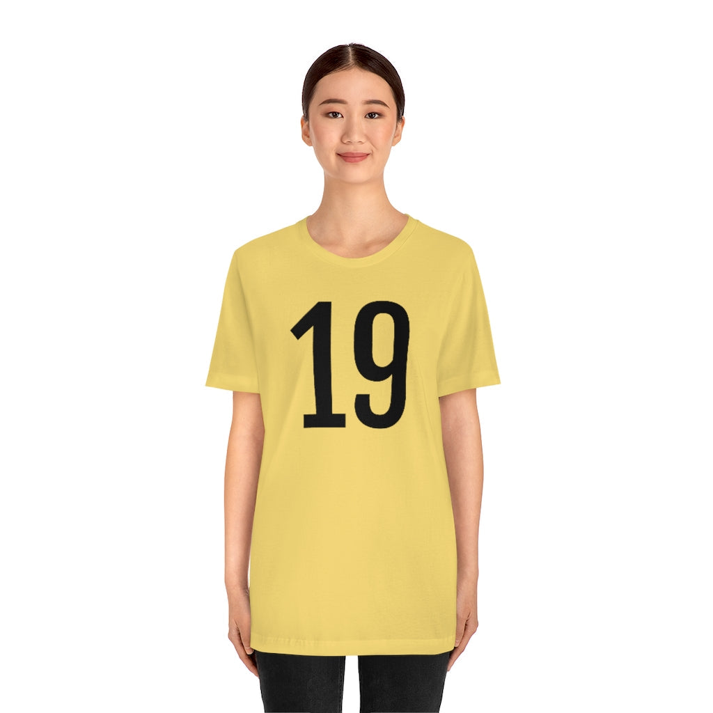 T-Shirt 19 Numbered T Shirt with Number On Them for Numerological Black Tshirt Outfit Petrova Designs