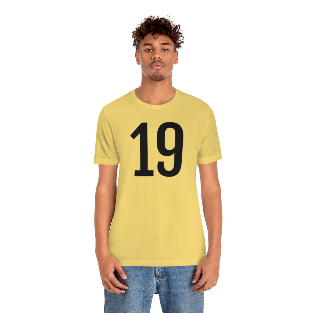 T-Shirt 19 Numbered T Shirt with Number On Them for Numerological Black Tshirt Outfit Petrova Designs