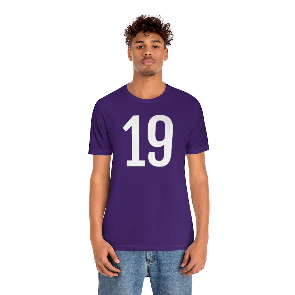 T-Shirt 19 Numbered T Shirt with Number On Them for Numerological Black Tshirt Outfit Petrova Designs