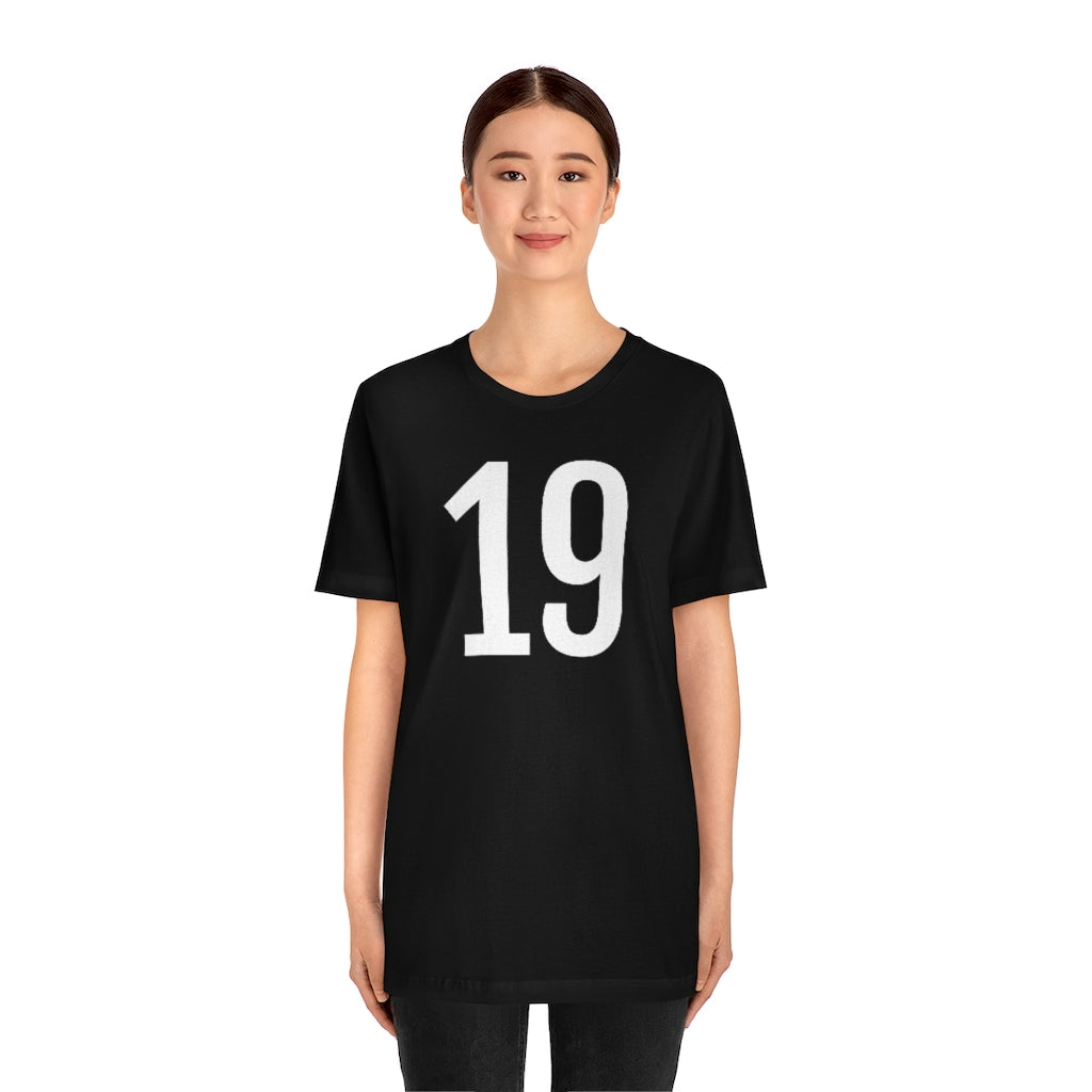 T-Shirt 19 Numbered T Shirt with Number On Them for Numerological Black Tshirt Outfit Petrova Designs