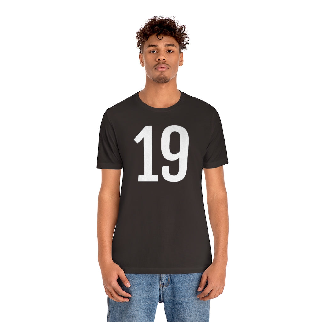 T-Shirt 19 Numbered T Shirt with Number On Them for Numerological Black Tshirt Outfit Petrova Designs