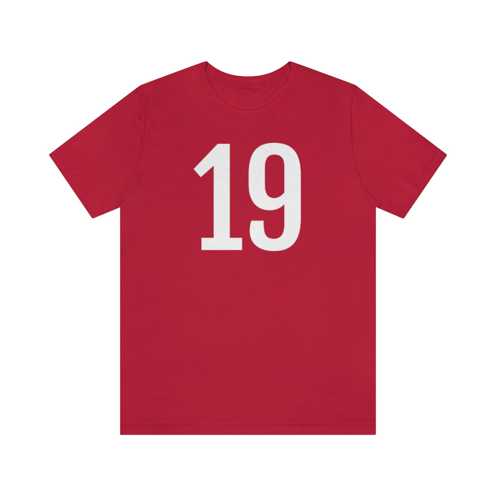Red T-Shirt 19 Numbered T Shirt with Number On Them for Numerological Black Tshirt Outfit Petrova Designs