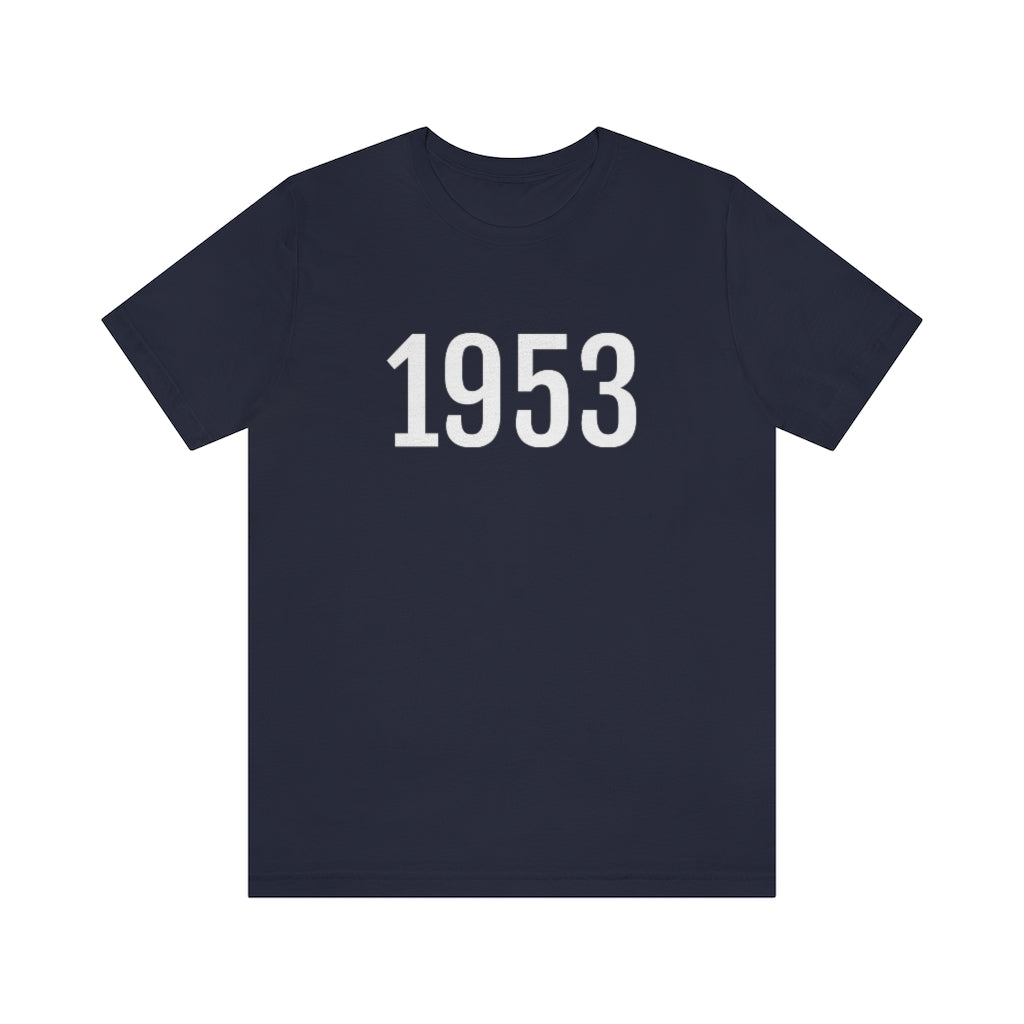 Navy T-Shirt 1953 Tee Shirt with Numbers On Them for Numbered T-Shirt Outfit Numerology Aesthetic Petrova Designs