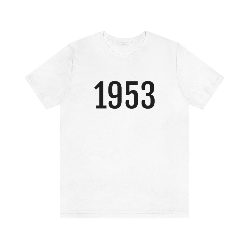 White T-Shirt 1953 Tee Shirt with Numbers On Them for Numbered T-Shirt Outfit Numerology Aesthetic Petrova Designs