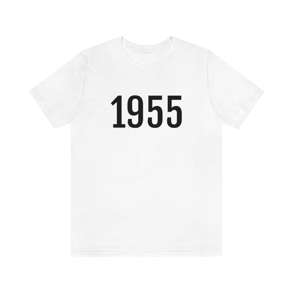 White T-Shirt 1955 Tee Shirt with Numbers On Them for Numbered T-Shirt Outfit Numerology Aesthetic Petrova Designs