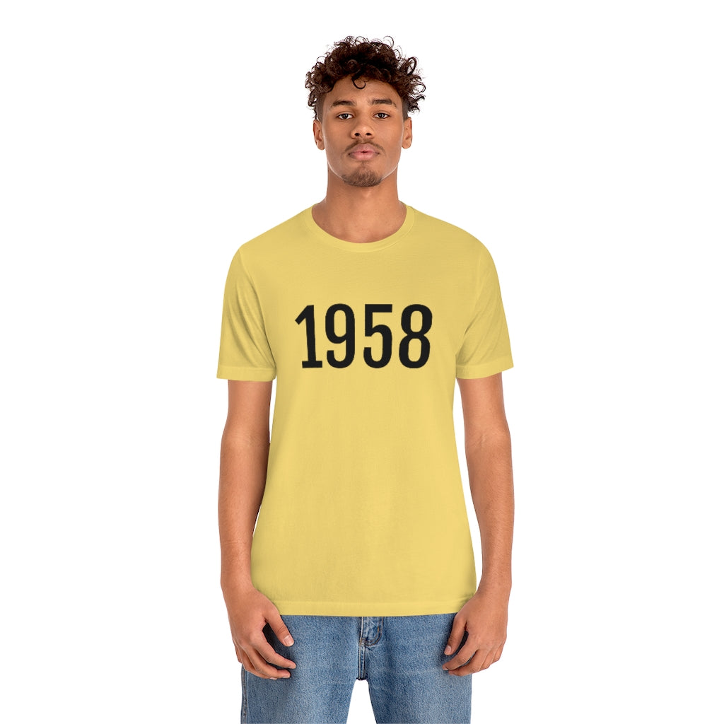 T-Shirt 1958 Tee Shirt with Numbers On Them for Numbered T-Shirt Outfit Numerology Aesthetic Petrova Designs