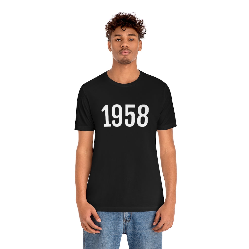 T-Shirt 1958 Tee Shirt with Numbers On Them for Numbered T-Shirt Outfit Numerology Aesthetic Petrova Designs