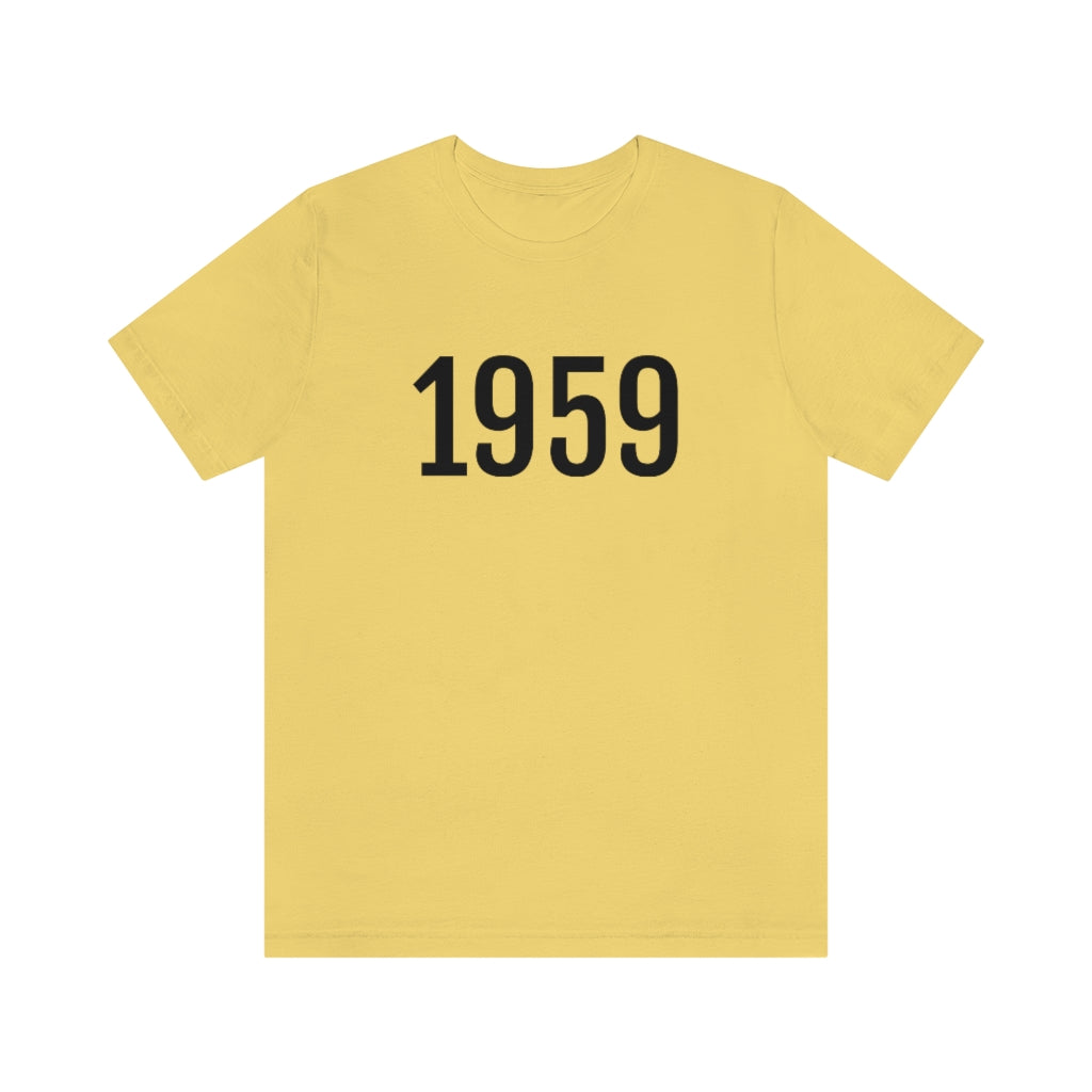 Yellow T-Shirt 1959 Numbered T Shirt with Number On Them for Numerological Black Tshirt Outfit Petrova Designs