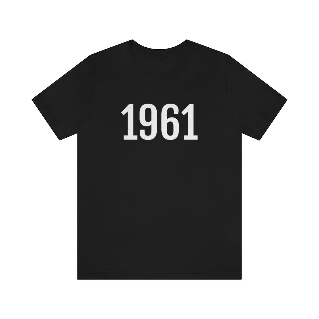 Black T-Shirt 1961 Tee Shirt with Numbers On Them for Numbered T-Shirt Outfit Numerology Aesthetic Petrova Designs