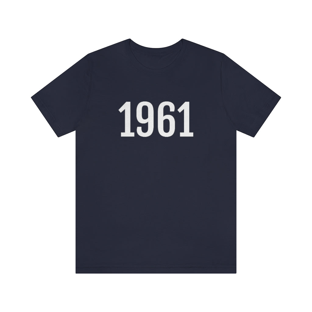 Navy T-Shirt 1961 Tee Shirt with Numbers On Them for Numbered T-Shirt Outfit Numerology Aesthetic Petrova Designs