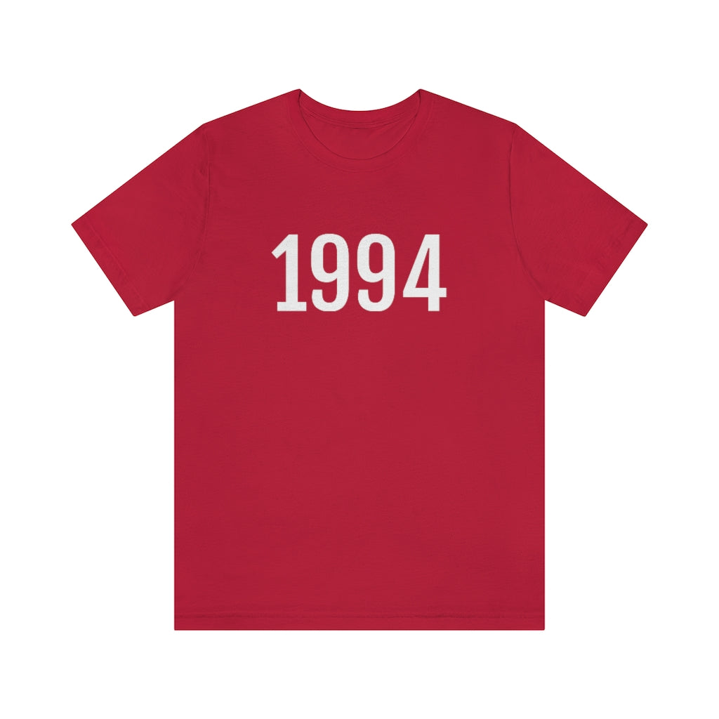 Red T-Shirt 1994 Tee Shirt with Numbers On Them for Numbered T-Shirt Outfit Numerology Aesthetic Petrova Designs